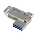 Flash-Laufwerk 32 GB USB 3.2 Gen 1 USB / USB C OTG ODA3 Goodram – Silber