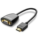 Ugreen Cable Cord Adapter Unidirectional HDMI (Male) to VGA (Female) FHD Black (MM105 40253)