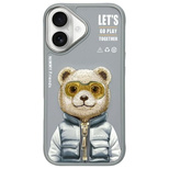 Etui Nimmy Cool&Cute 2.0 Bear na iPhone 16 - szare