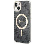 Guess 4G MagSafe Hülle für iPhone 15 Plus / 14 Plus – Schwarz