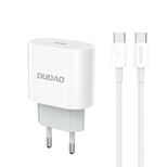 Dudao A14EUC PD 20W USB-C Wandladegerät mit Kabel – Weiß