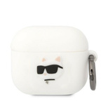 Karl Lagerfeld KLA3RUNCHH AirPods 3 Cover weiß/weiß Silikon Choupette Head 3D