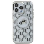 Karl Lagerfeld IML Monogram Karl &amp; Choupette Head MagSafe iPhone 15 Case - Clear