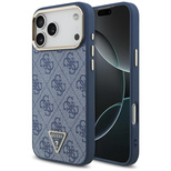 Guess 4G Triangle Logo MagSafe Case für iPhone 17 Pro Max - Blau und Gold