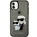 Etui Karl Lagerfeld Glitter Karl&Choupette na iPhone 11 / Xr - czarne