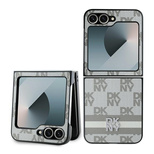 Etui DKNY Chequered Pattern Printed Stripes na Samsung Galxy Z Flip 6 - beżowe