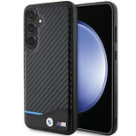 Etui BMW Leather Carbon na Samsung Galaxy S24+ - czarne