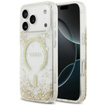 Guess Resin Bottom Glitter MagSafe Case für iPhone 17 Pro - Gold