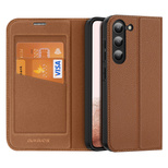 Dux Ducis Skin X2 Hülle Samsung Galaxy S23+ Flip Case Wallet Stand braun