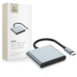 Tech-Protect HB08 4in1 USB-C + USB2.0 + 2 x HDMI 4K 60HZ Adapter - grau