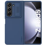 Nillkin CamShield Silky Silicone Case for Samsung Galaxy Z Fold 5 with Camera Protector - Dark Blue