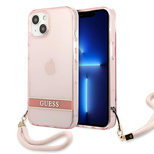 Guess GUHCP13MHTSGSP iPhone 13 6,1" różowy/pink hardcase Translucent Stap