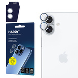 Osłona aparatu 3mk Hardy Lens Protection Pro ze srebrną ramką do iPhone 16 / 16 Plus