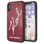 Etui Karl Lagerfeld Signature Glitter na iPhone 7 / 8 / SE 2020 / SE 2022 - czerwone