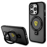 Ferrari Ring Stand 2023 Collection MagSafe Case for iPhone 15 Pro Max - Transparent and Black