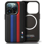 BMW M Performance Tricolor Printed Stripes MagSafe case for iPhone 16 Pro - black