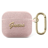 Guess GUA3SASMP AirPods 3 cover pink/pink Saffiano Script Metal Collection