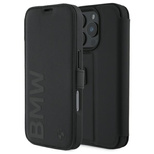 BMW Signature Leather Wordmark Case for iPhone 16 Pro - Black