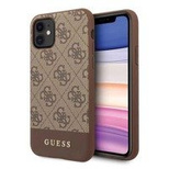 Guess GUHCN61G4GLBR iPhone 11 6.1" / Xr brown/brown hard case 4G Stripe Collection