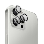 Uniq Optix Aluminium-Kameraobjektivschutz iPhone 16 Pro 6,3&quot; / 16 Pro Max 6,9&quot; weißes Schimmerglas für Kameraobjektiv mit Applikator