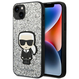 Karl Lagerfeld KLHCP14MGFKPG iPhone 14 Plus 6.7 &quot;hardcase silver / silver Glitter Flakes Ikonik