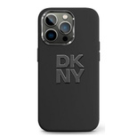 DKNY Liquid Silicone Metal Logo iPhone 16 Case - Black