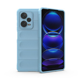 Magic Shield Case für Xiaomi Redmi Note 12 Pro+ flexible Panzerhülle Hellblau