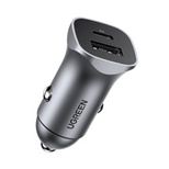 Ugreen Car Charger USB Type C / USB 24W Power Delivery Quick Charge Gray (30780)