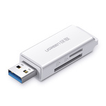 Ugreen portable TF/SD card reader for USB 3.0 white (CM104)