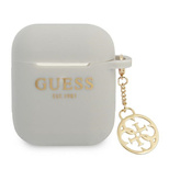 Etui Guess Silicone Charm 4G Collection na AirPods 1/2 - szare