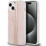 Guess IML 4G Gold Stripe Hülle für iPhone 15 / 14 / 13 – Rosa