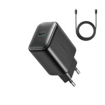 Joyroom JR-TCF23 Netzwerkladegerät USB-C 25W SFC / PPS / PD - Schwarz + USB-C / USB-C-Kabel 1 m