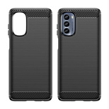 Carbon Case für Motorola Moto G62 5G flexible Silikon-Carbon-Hülle schwarz