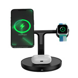 Baseus Swan inductive charger (MagSafe compatible) stand for iPhone, Apple Watch, AirPods + USB-C cable 1m black (WXTE000101)