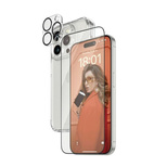 Zestaw PanzerGlass Bundle 3in1 etui przezroczyste + folia + osłona aparatu do iPhone 15 Pro