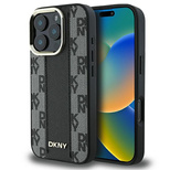 DKNY Checkered Pattern Magsafe Hülle für iPhone 16 Pro Max – Schwarz