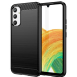 Carbon Case etui do Samsung Galaxy A04e elastyczny silikonowy karbonowy pokrowiec czarne