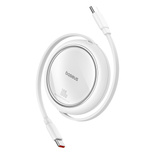 Baseus Free2Draw Mini USB-C – USB-C 100 W 1 m einziehbares Kabel – Weiß