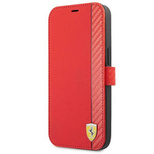 Ferrari FESAXFLBKP13SRE iPhone 13 mini 5.4&quot; rot/rotes Buch On Track Carbon Stripe