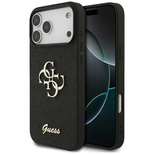 Guess Fixed Glitter Big 4G case for iPhone 17 Pro Max - black