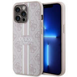 Guess GUHMP13XP4RPSP iPhone 13 Pro Max 6,7" rosa/rosa Hartschale 4G bedruckte Streifen MagSafe