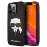 Karl Lagerfeld KLHCP13LSAKHBK iPhone 13 Pro / 13 6,1" czarny/black hardcase Saffiano Ikonik Karl`s Head