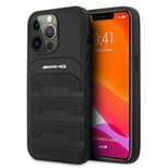 AMG Lederhülle mit geprägten Linien für iPhone 13 Pro / iPhone 13 – Schwarz