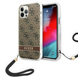 Guess GUOHCP12MH4STW iPhone 12/12 Pro brown/brown hardcase 4G Print Strap