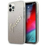 Guess GUHCP12MPCUGLSGO iPhone 12/12 Pro 6,1&quot; Gold/Gold Hardcase Glitter Gradient Script