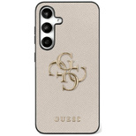 Guess Grained Big 4G Logo Small Classic Logo case for Samsung Galaxy S25 beige