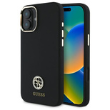 Guess Silicone Logo Strass 4G Case for iPhone 16 - Black