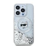 Karl Lagerfeld Liquid Glitter Choupette Head MagSafe case for iPhone 14 Pro Max - transparent