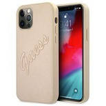 Guess GUHCP12MRSAVSLG iPhone 12/12 Pro 6.1&quot; gold/gold hardcase Saffiano Vintage Script