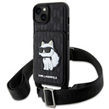 Karl Lagerfeld KLHCP14SCSAKHPCK iPhone 14 6.1&quot; hardcase black/black Crossbody Saffiano Monogram Choupette